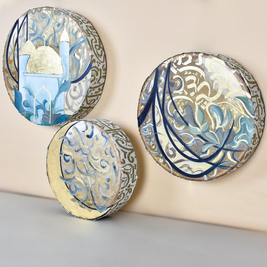 Blue Mosque with Gold Dome Daff set of 3
