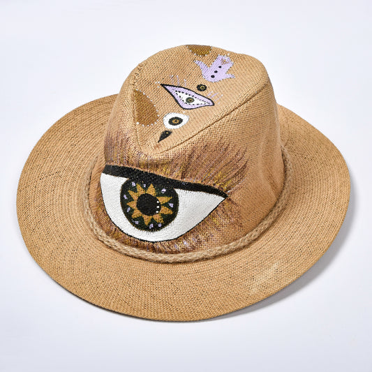 Medium Big Gold Eye With Small Eye & Fatima Hand on Top Hat