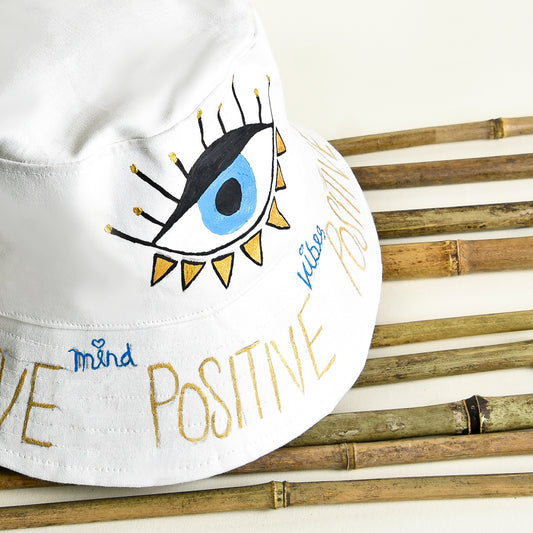 White Denim Eyes Hat