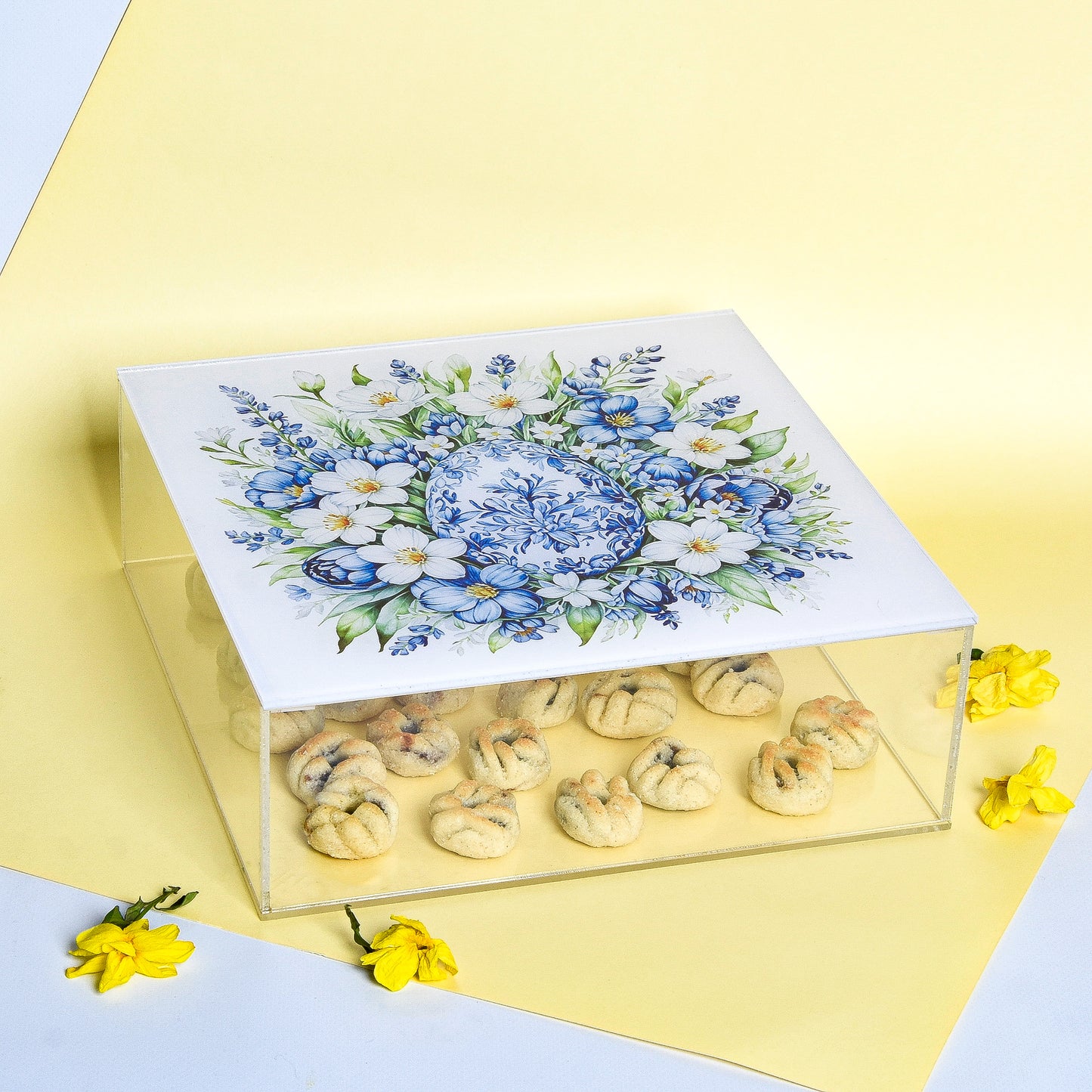 Blue Easter Egg Plexi Box 25X25CM